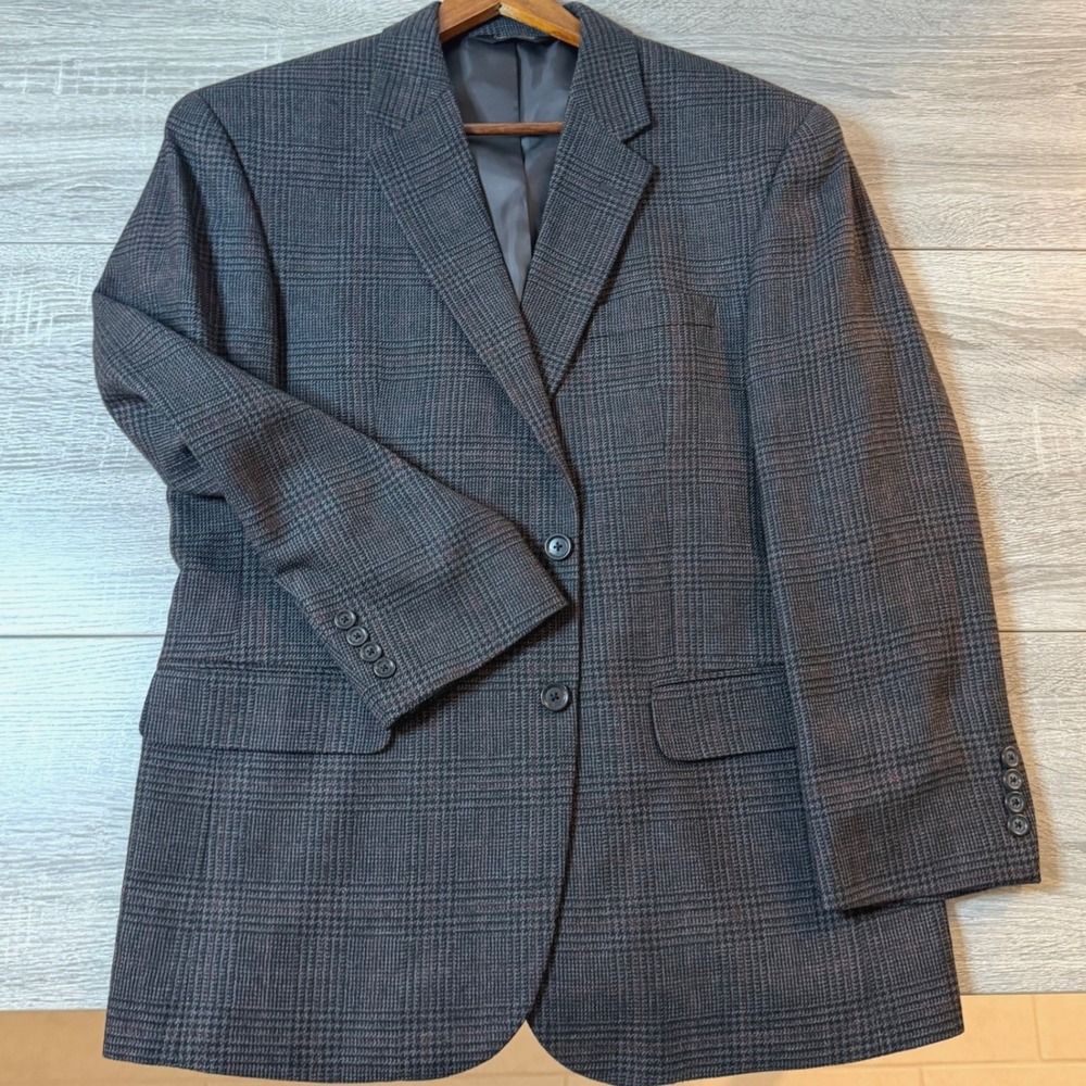 Jos. A. Bank Blazer Mens Wool Glen Plaid Sport Coat 42S